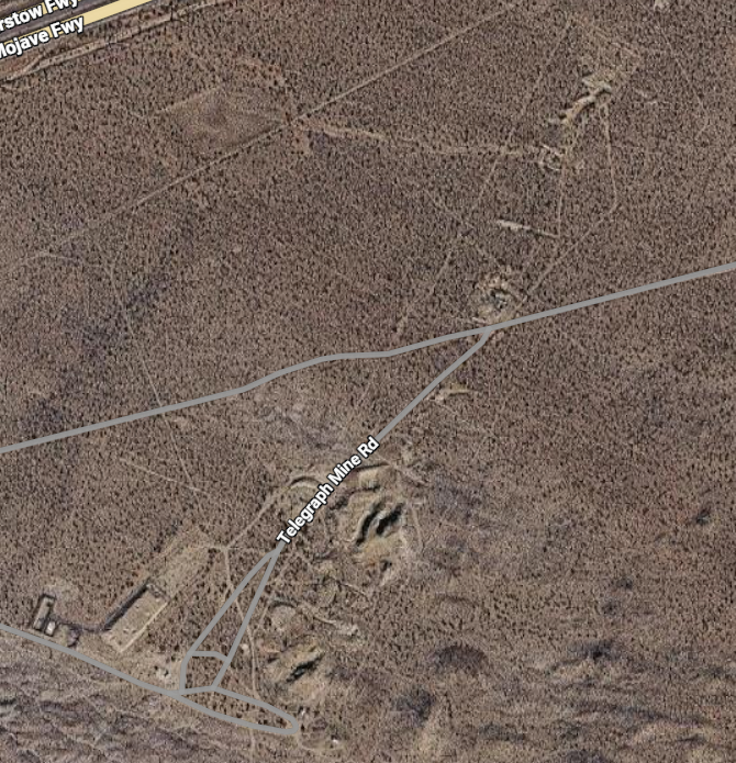Map showing Telegraph Mine location and access from I-15